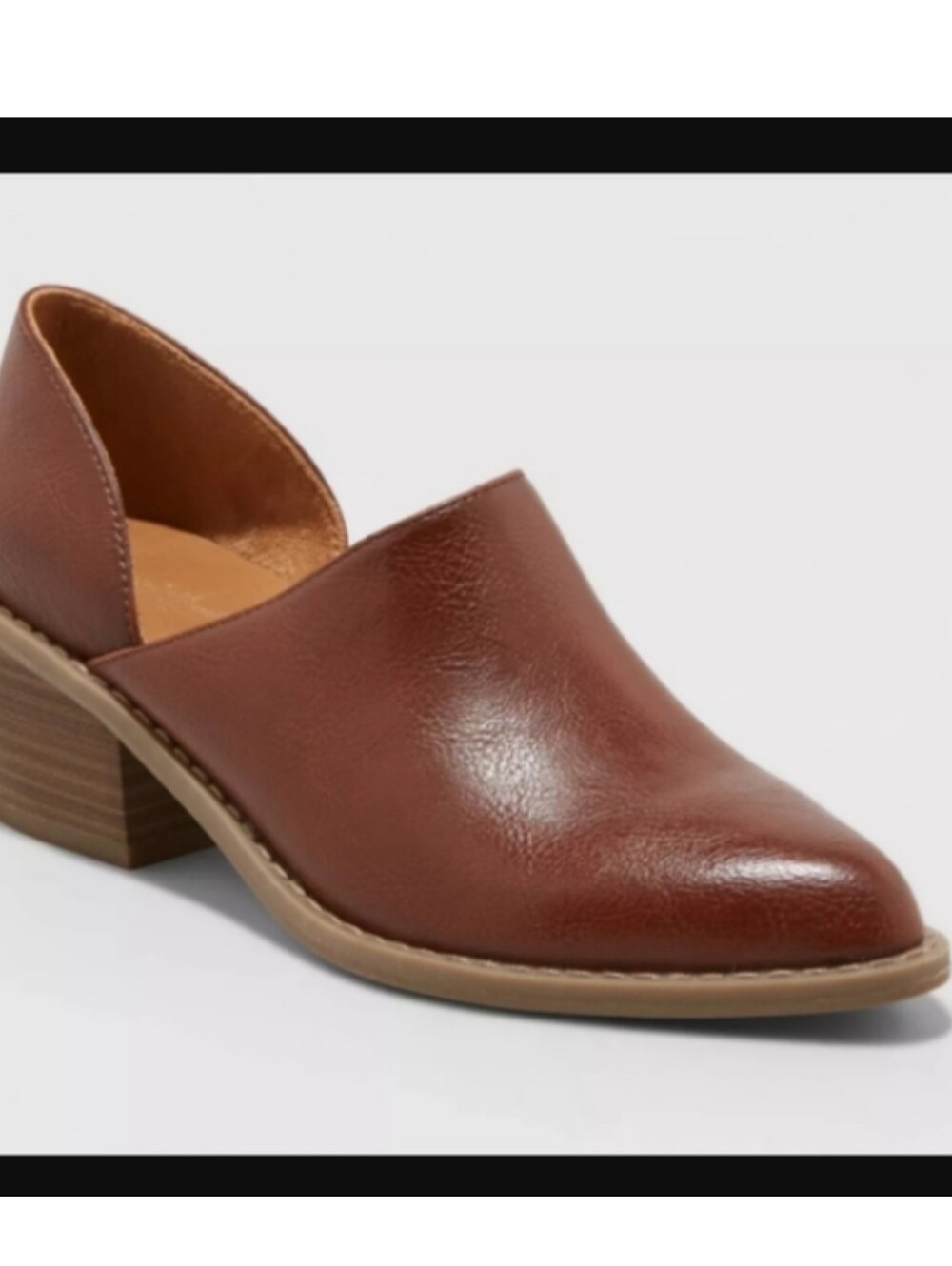 Cynthia Rowley Chestnut Brown Leather Low Heel Mule
